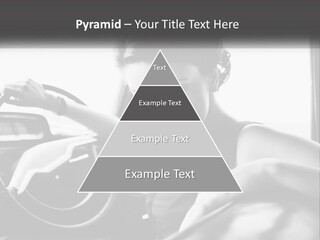 A Woman Sitting In A Car With Her Hand On The Steering Wheel PowerPoint Template