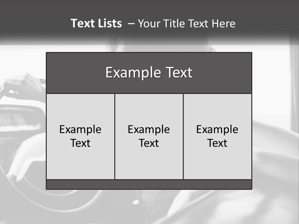 A Woman Sitting In A Car With Her Hand On The Steering Wheel PowerPoint Template