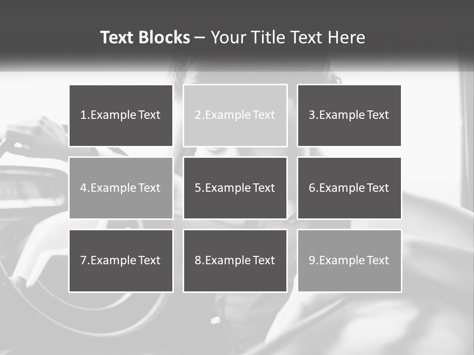 A Woman Sitting In A Car With Her Hand On The Steering Wheel PowerPoint Template