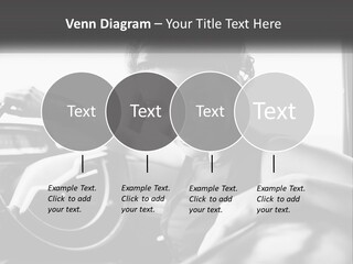 A Woman Sitting In A Car With Her Hand On The Steering Wheel PowerPoint Template