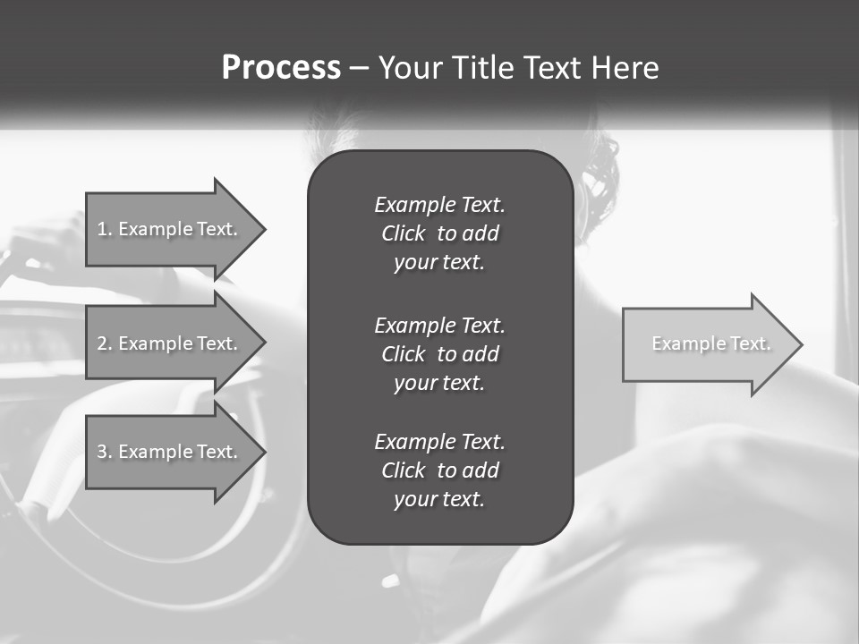 A Woman Sitting In A Car With Her Hand On The Steering Wheel PowerPoint Template