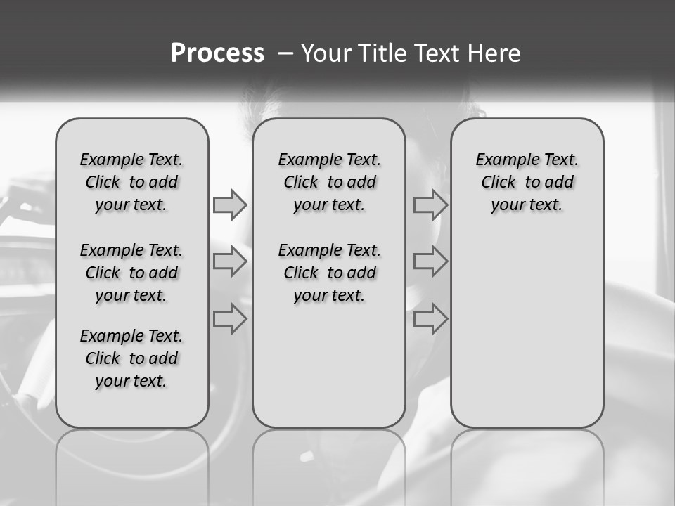 A Woman Sitting In A Car With Her Hand On The Steering Wheel PowerPoint Template