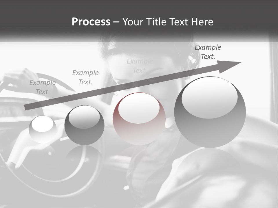 A Woman Sitting In A Car With Her Hand On The Steering Wheel PowerPoint Template