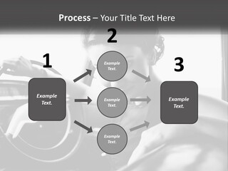A Woman Sitting In A Car With Her Hand On The Steering Wheel PowerPoint Template