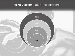 A Woman Sitting In A Car With Her Hand On The Steering Wheel PowerPoint Template