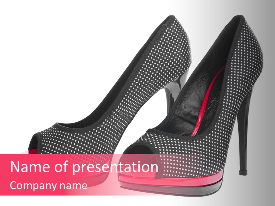 A Pair Of High Heeled Shoes With A Pink Heel PowerPoint Template