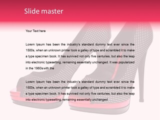 A Pair Of High Heeled Shoes With A Pink Heel PowerPoint Template