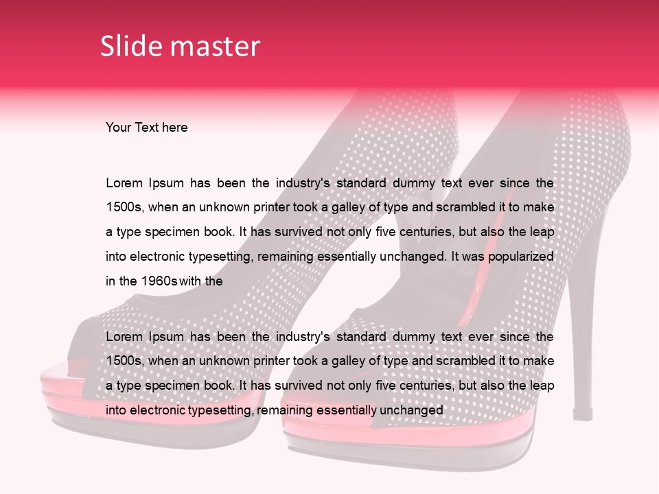 A Pair Of High Heeled Shoes With A Pink Heel PowerPoint Template