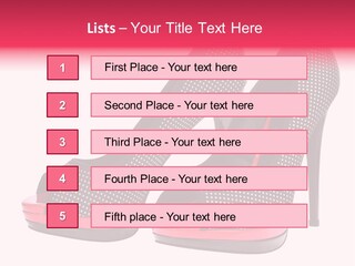A Pair Of High Heeled Shoes With A Pink Heel PowerPoint Template