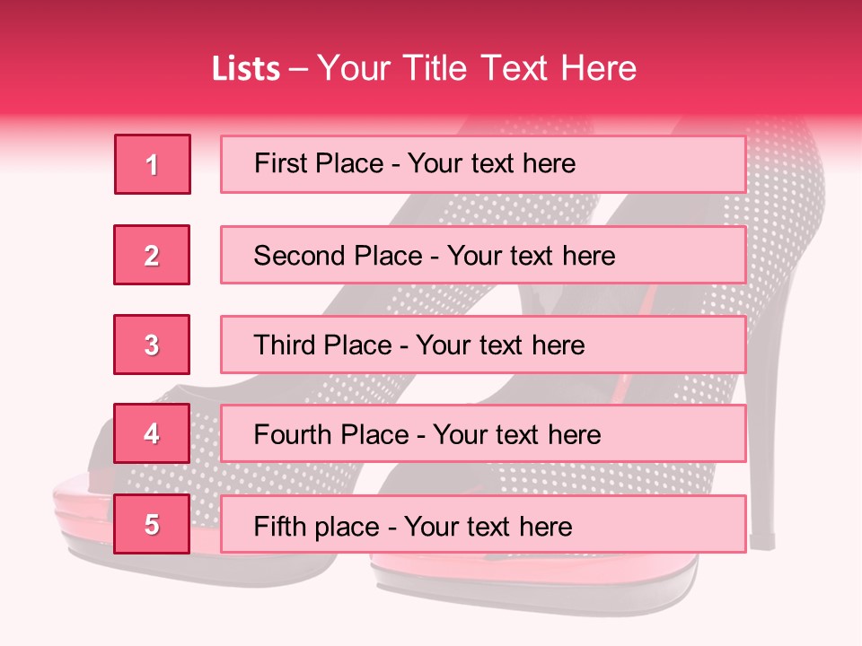 A Pair Of High Heeled Shoes With A Pink Heel PowerPoint Template
