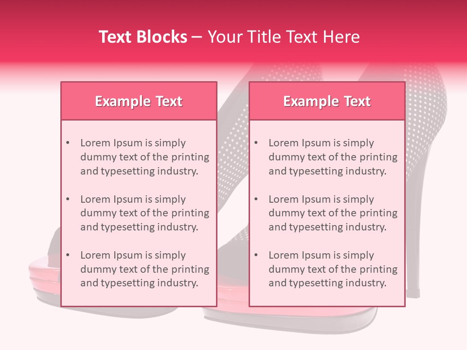 A Pair Of High Heeled Shoes With A Pink Heel PowerPoint Template