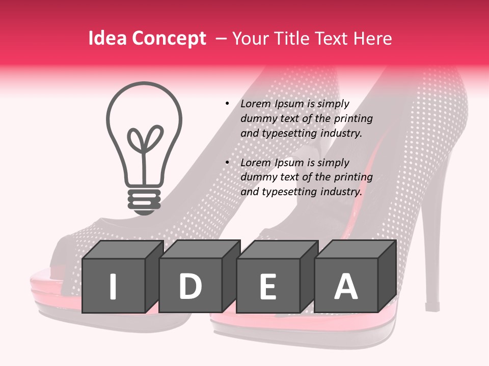 A Pair Of High Heeled Shoes With A Pink Heel PowerPoint Template