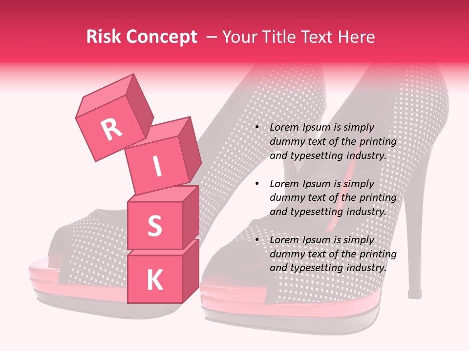A Pair Of High Heeled Shoes With A Pink Heel PowerPoint Template
