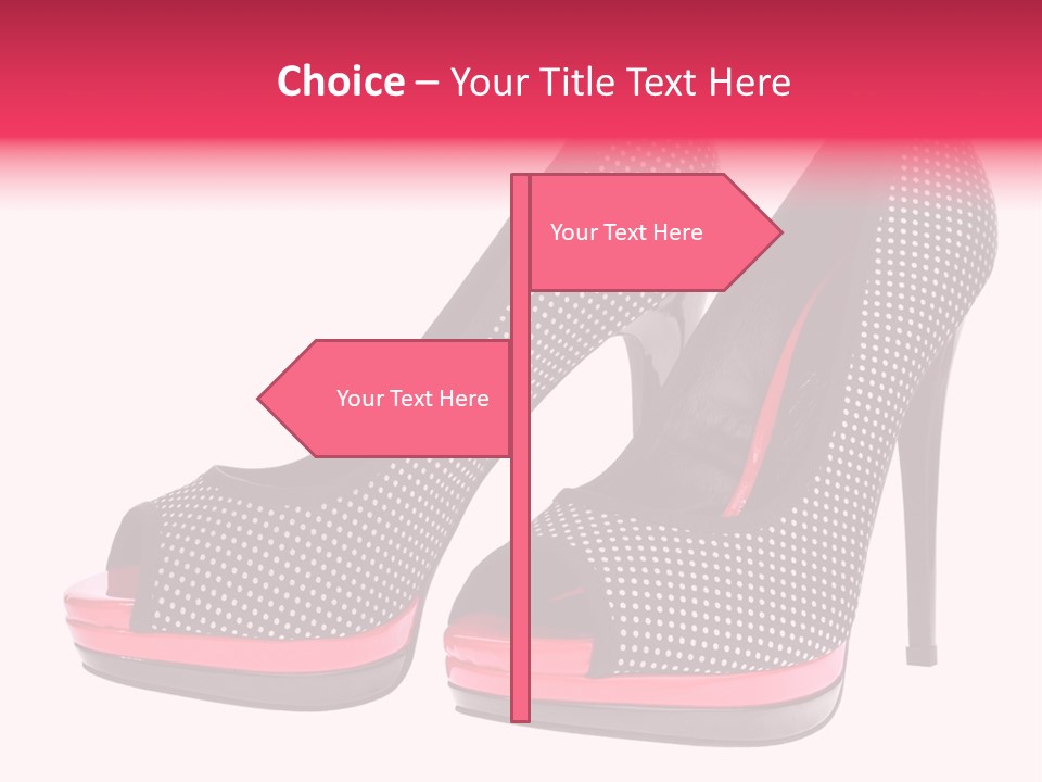 A Pair Of High Heeled Shoes With A Pink Heel PowerPoint Template