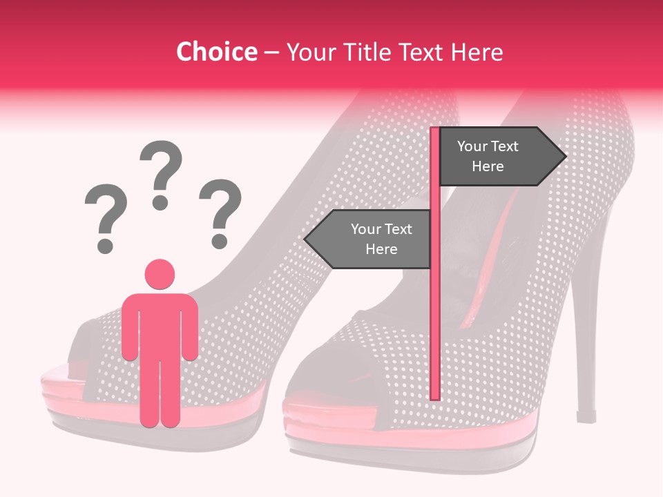 A Pair Of High Heeled Shoes With A Pink Heel PowerPoint Template