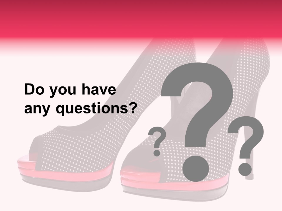 A Pair Of High Heeled Shoes With A Pink Heel PowerPoint Template