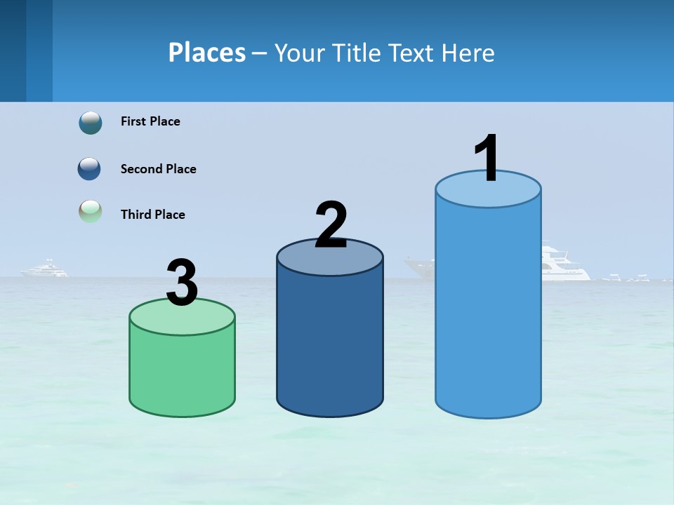 A Boat In The Ocean With A Blue Sky In The Background PowerPoint Template