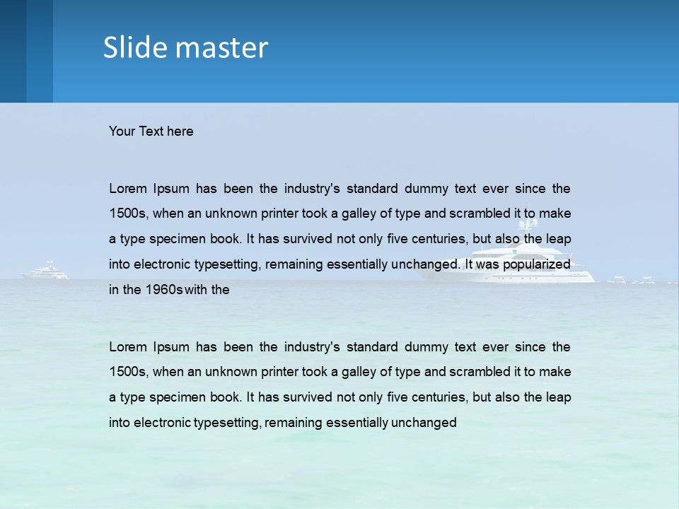 A Boat In The Ocean With A Blue Sky In The Background PowerPoint Template