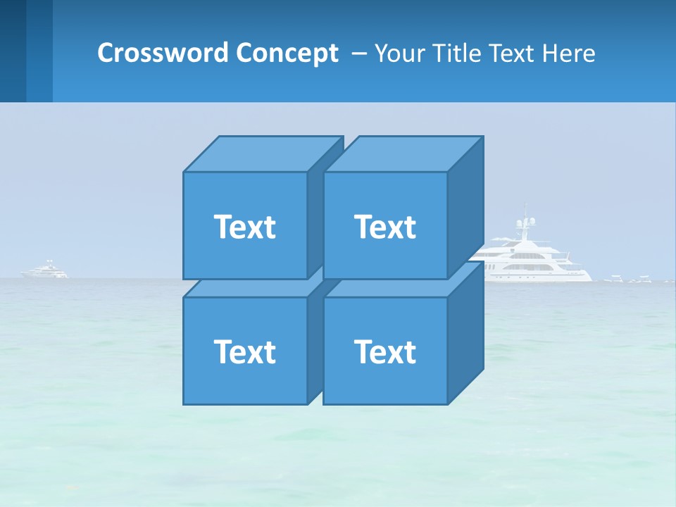 A Boat In The Ocean With A Blue Sky In The Background PowerPoint Template