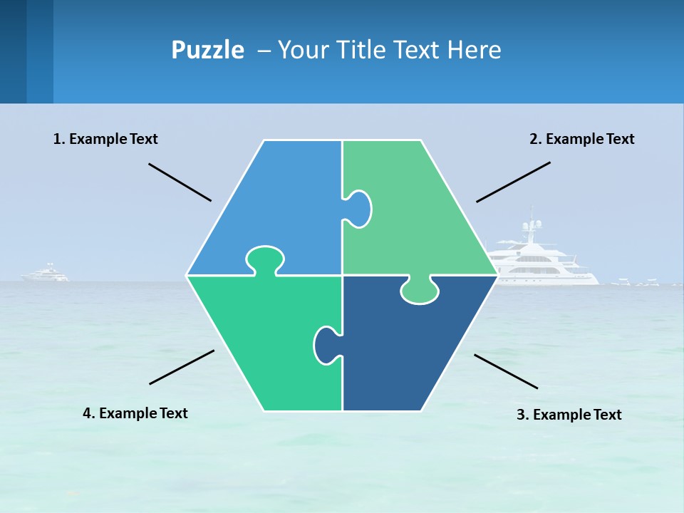 A Boat In The Ocean With A Blue Sky In The Background PowerPoint Template