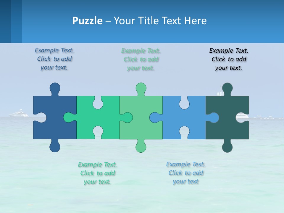 A Boat In The Ocean With A Blue Sky In The Background PowerPoint Template