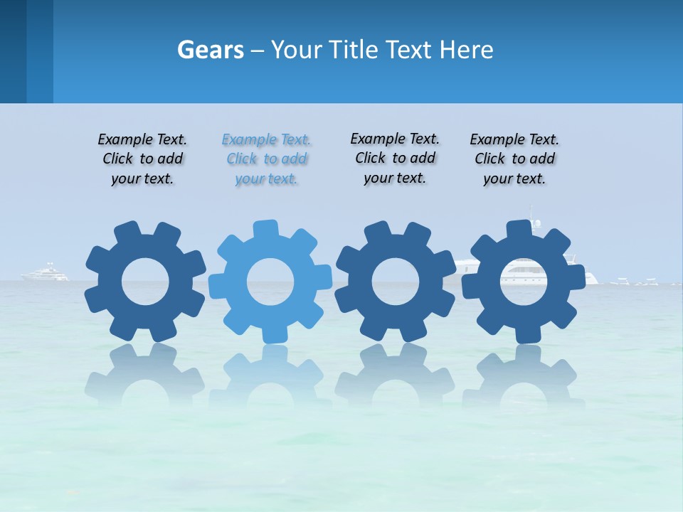 A Boat In The Ocean With A Blue Sky In The Background PowerPoint Template