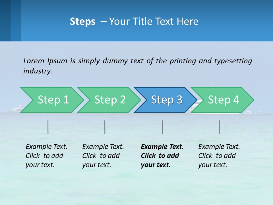 A Boat In The Ocean With A Blue Sky In The Background PowerPoint Template