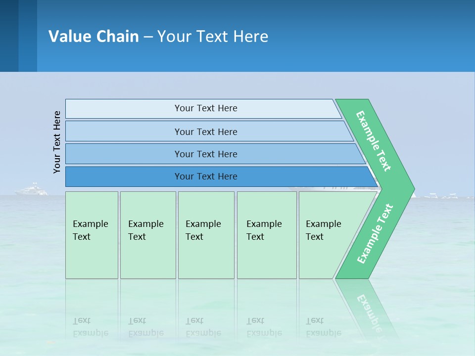 A Boat In The Ocean With A Blue Sky In The Background PowerPoint Template