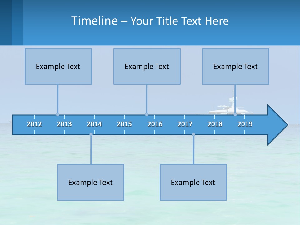 A Boat In The Ocean With A Blue Sky In The Background PowerPoint Template