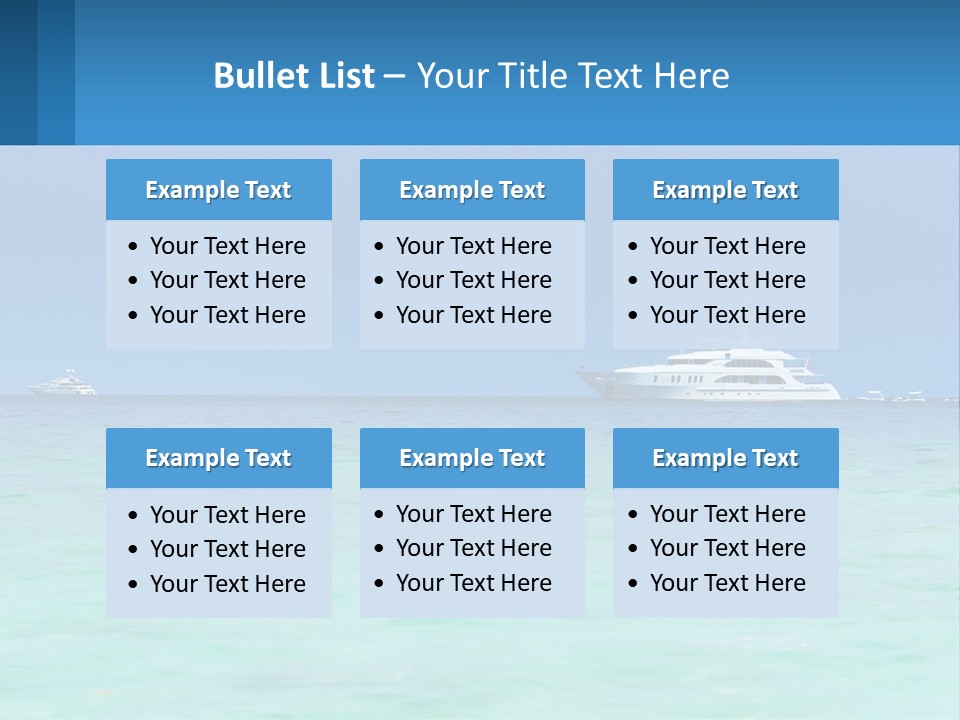 A Boat In The Ocean With A Blue Sky In The Background PowerPoint Template