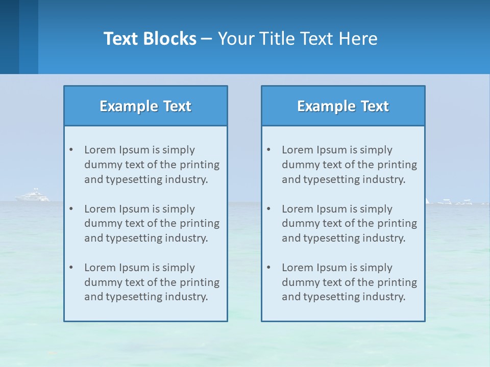 A Boat In The Ocean With A Blue Sky In The Background PowerPoint Template