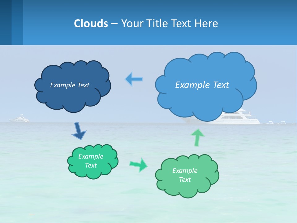 A Boat In The Ocean With A Blue Sky In The Background PowerPoint Template