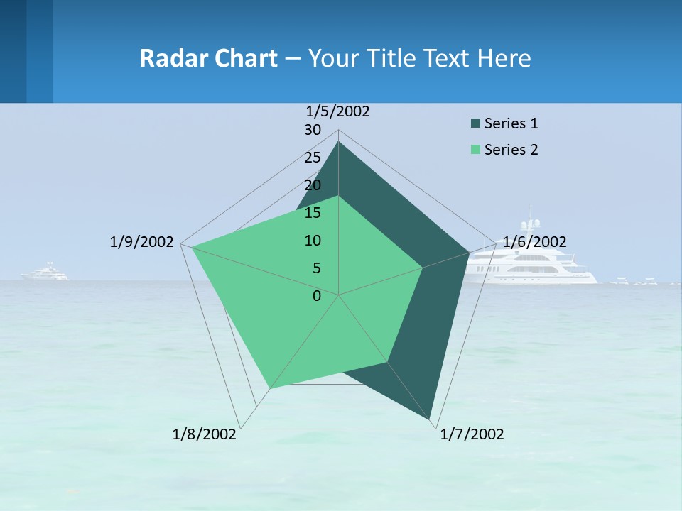 A Boat In The Ocean With A Blue Sky In The Background PowerPoint Template