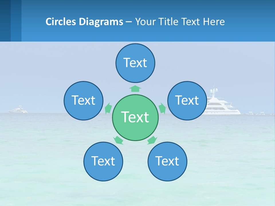 A Boat In The Ocean With A Blue Sky In The Background PowerPoint Template