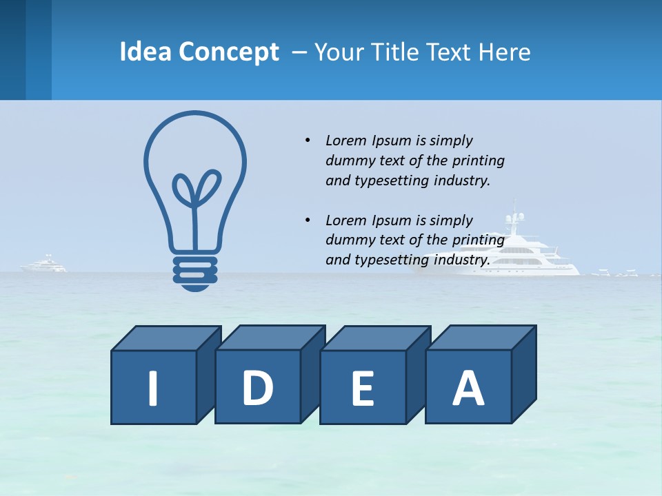 A Boat In The Ocean With A Blue Sky In The Background PowerPoint Template