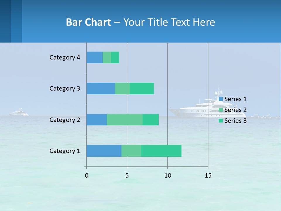 A Boat In The Ocean With A Blue Sky In The Background PowerPoint Template