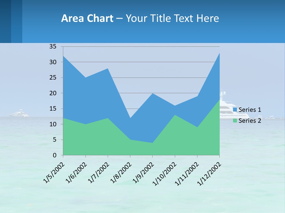 A Boat In The Ocean With A Blue Sky In The Background PowerPoint Template