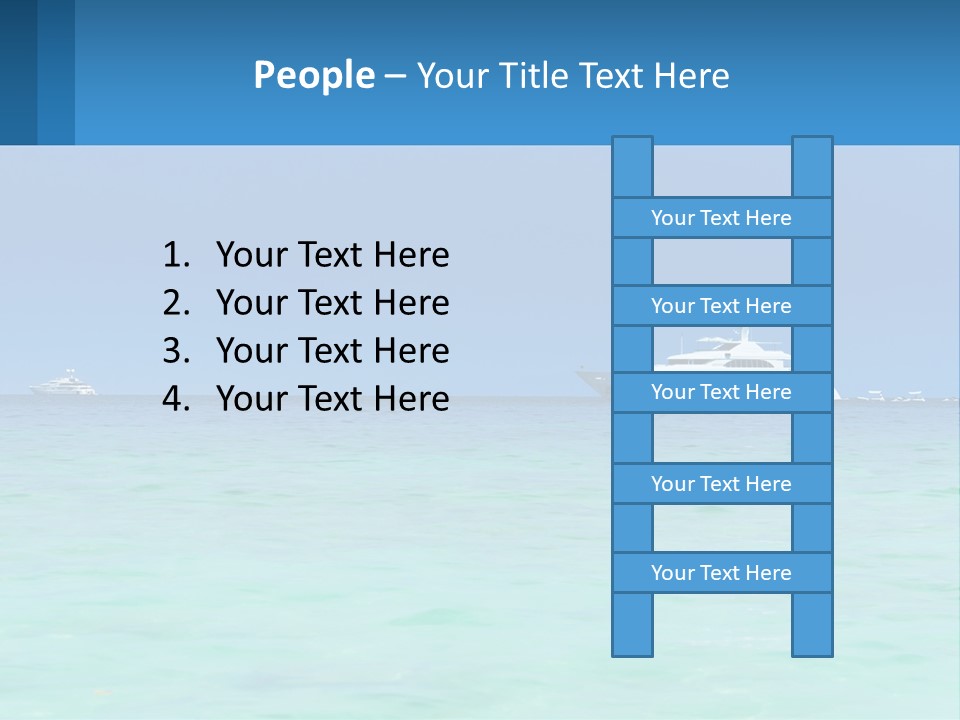 A Boat In The Ocean With A Blue Sky In The Background PowerPoint Template