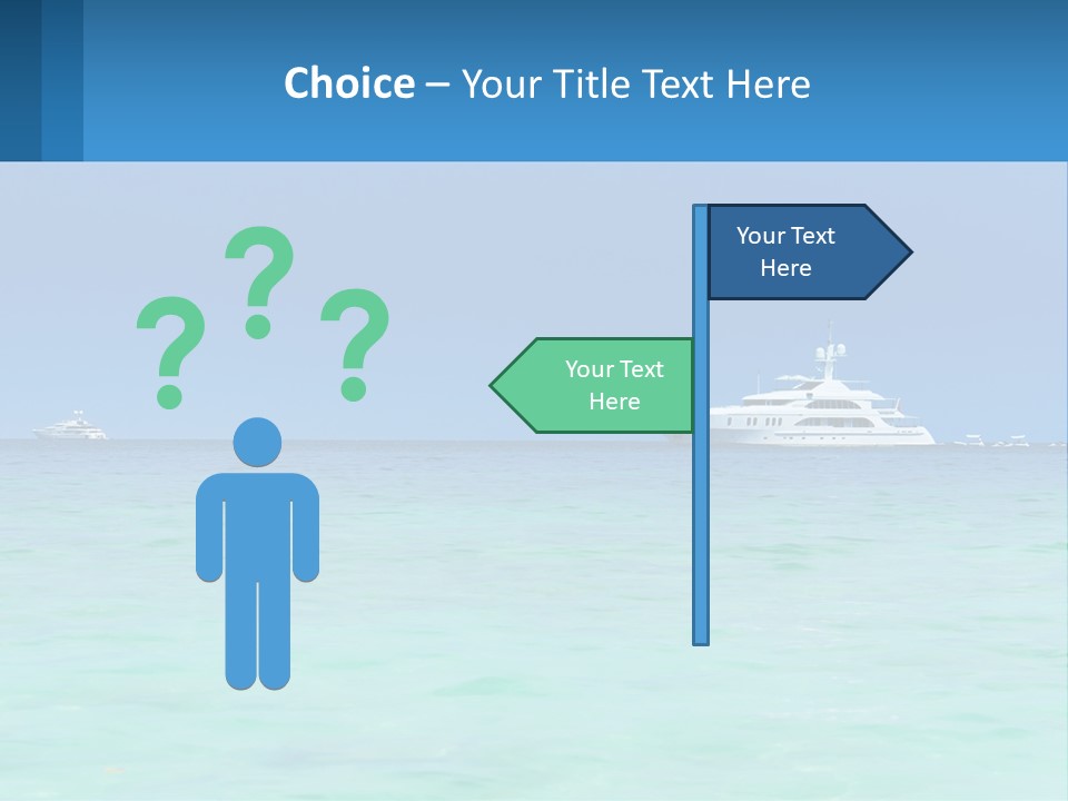 A Boat In The Ocean With A Blue Sky In The Background PowerPoint Template