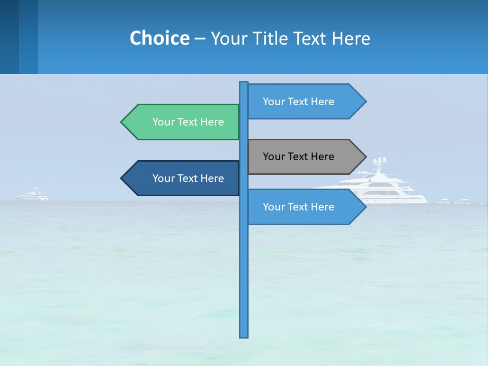 A Boat In The Ocean With A Blue Sky In The Background PowerPoint Template