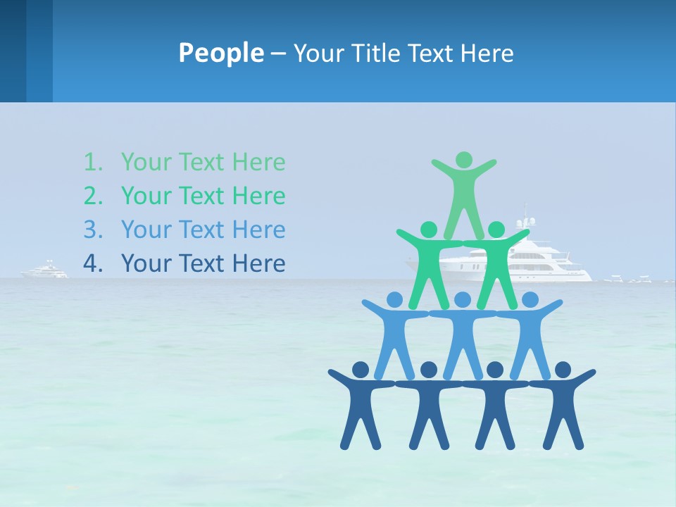 A Boat In The Ocean With A Blue Sky In The Background PowerPoint Template