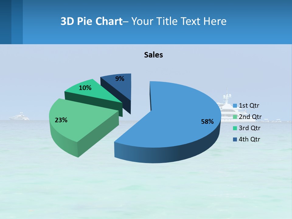 A Boat In The Ocean With A Blue Sky In The Background PowerPoint Template