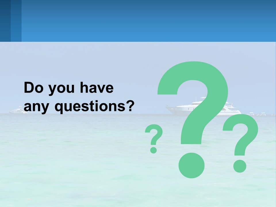 A Boat In The Ocean With A Blue Sky In The Background PowerPoint Template