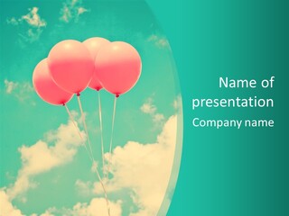 A Group Of Pink Balloons Floating In The Air PowerPoint Template