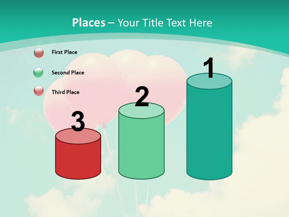 A Group Of Pink Balloons Floating In The Air PowerPoint Template