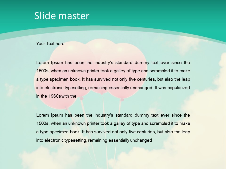 A Group Of Pink Balloons Floating In The Air PowerPoint Template