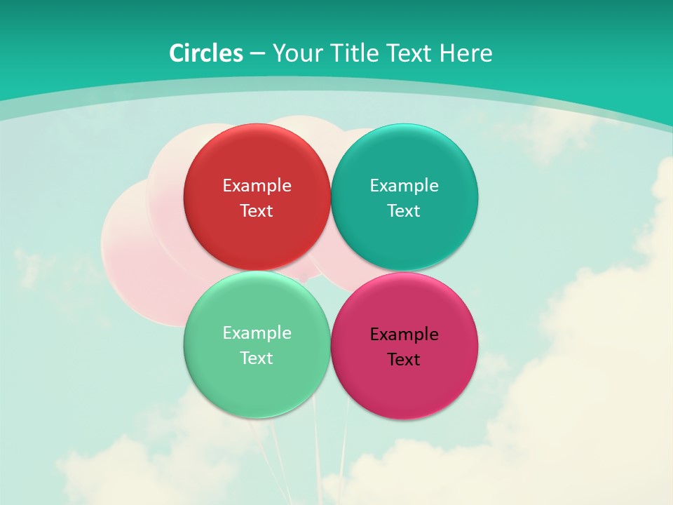 A Group Of Pink Balloons Floating In The Air PowerPoint Template