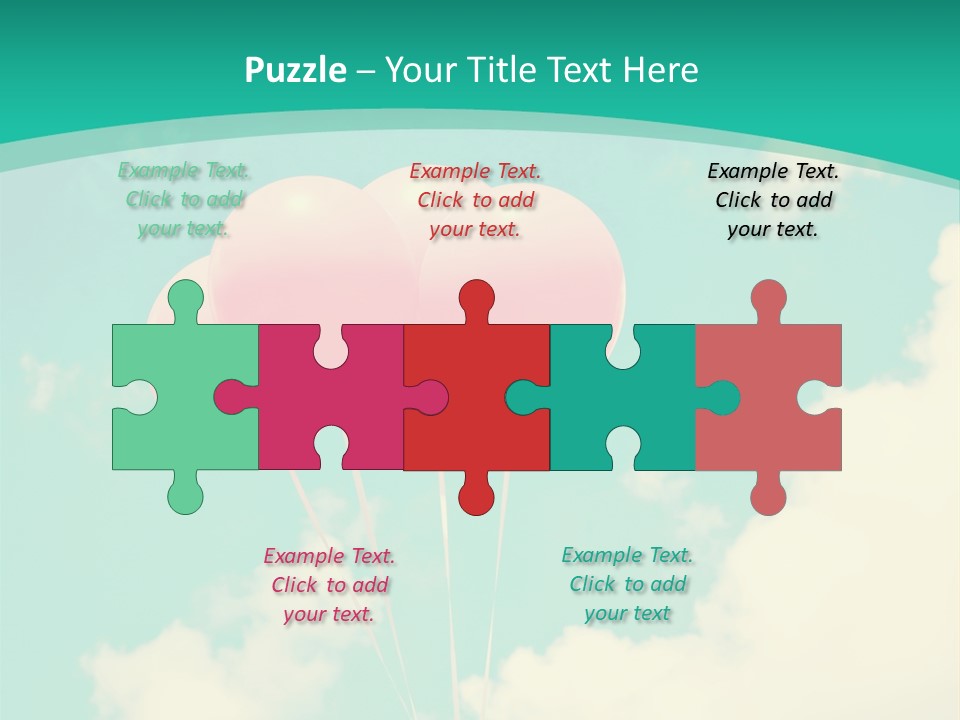 A Group Of Pink Balloons Floating In The Air PowerPoint Template