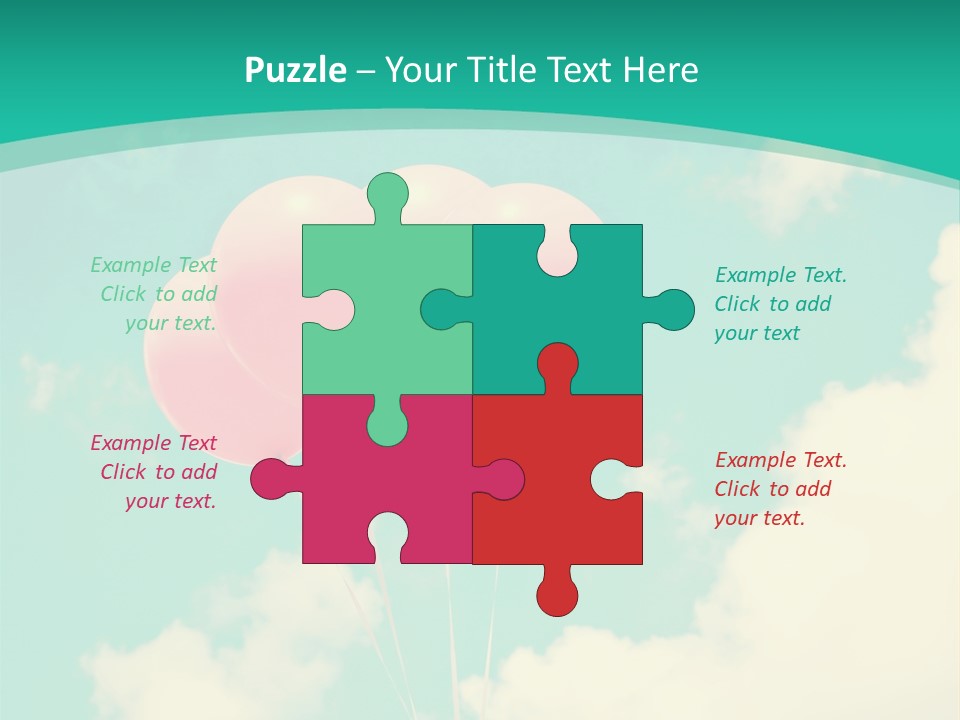 A Group Of Pink Balloons Floating In The Air PowerPoint Template