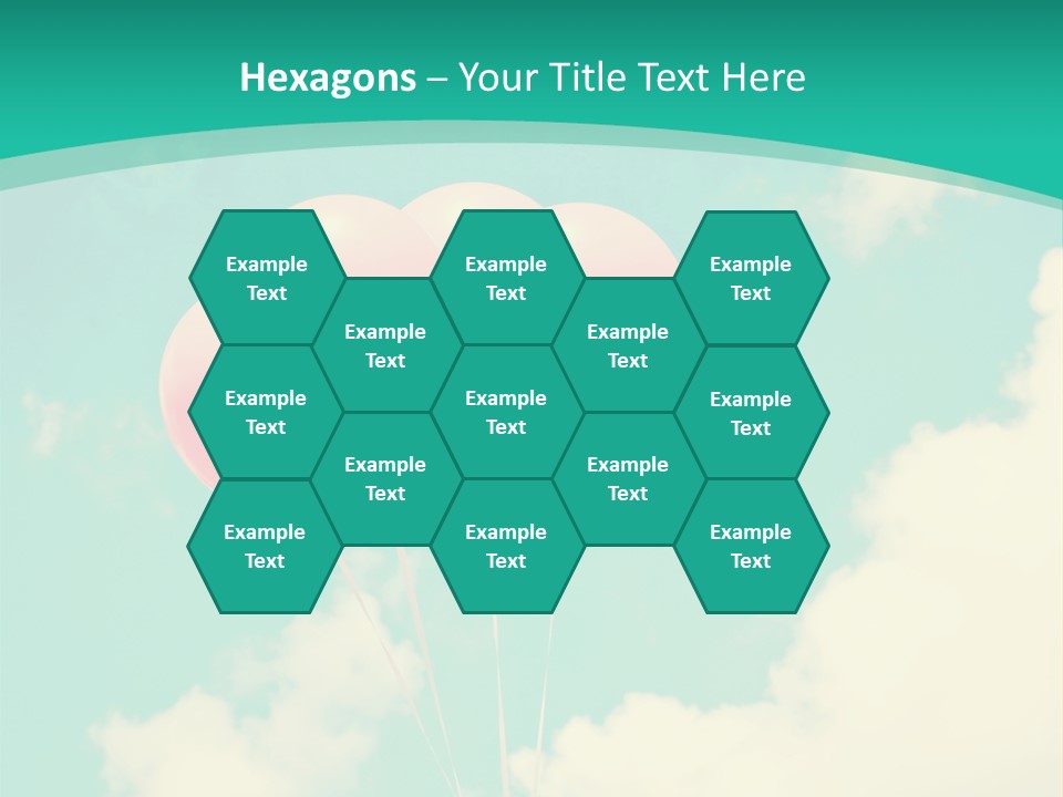 A Group Of Pink Balloons Floating In The Air PowerPoint Template